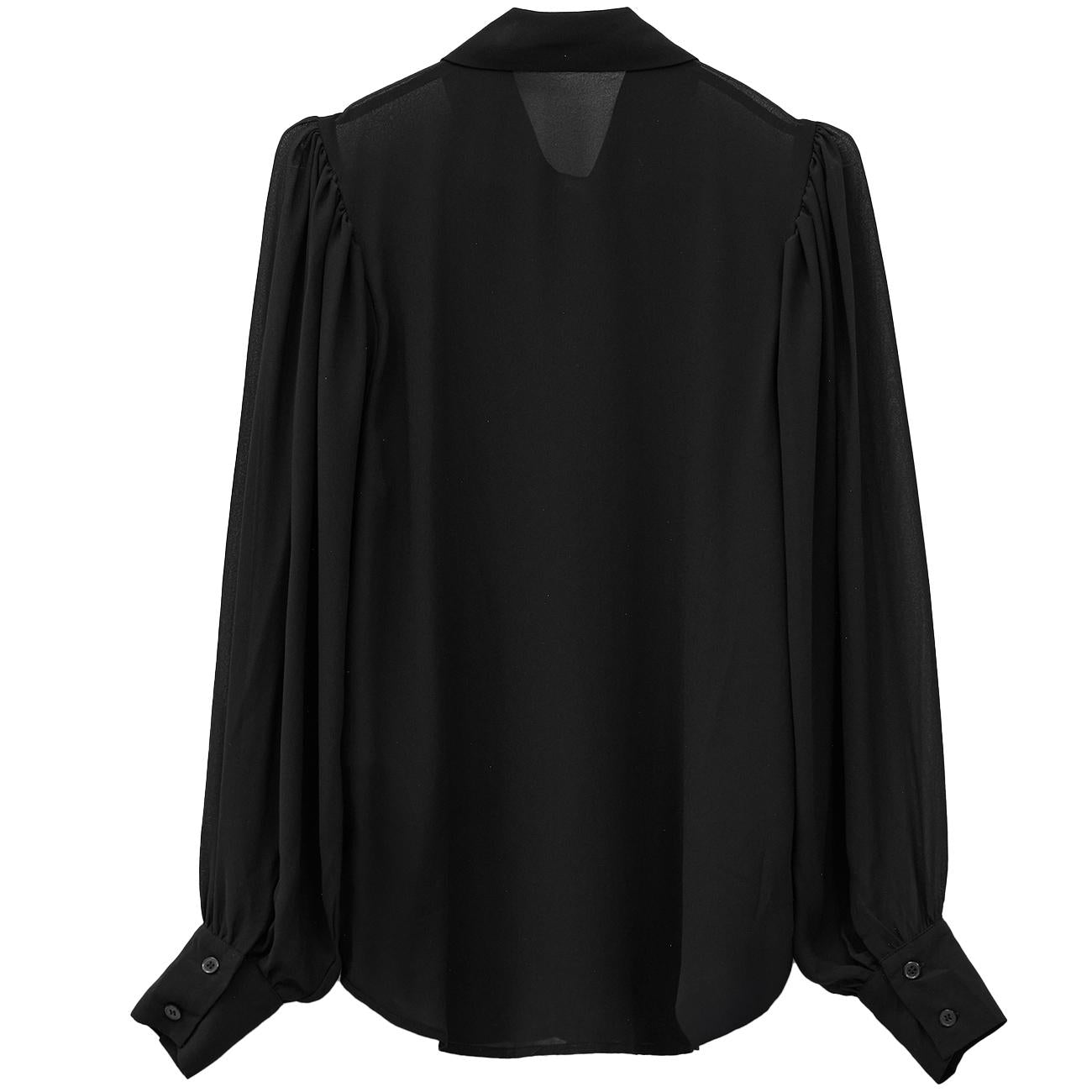 Camicia Semitrasparente Con Maniche A Sbuffo EFW250137 NERO ELEH 