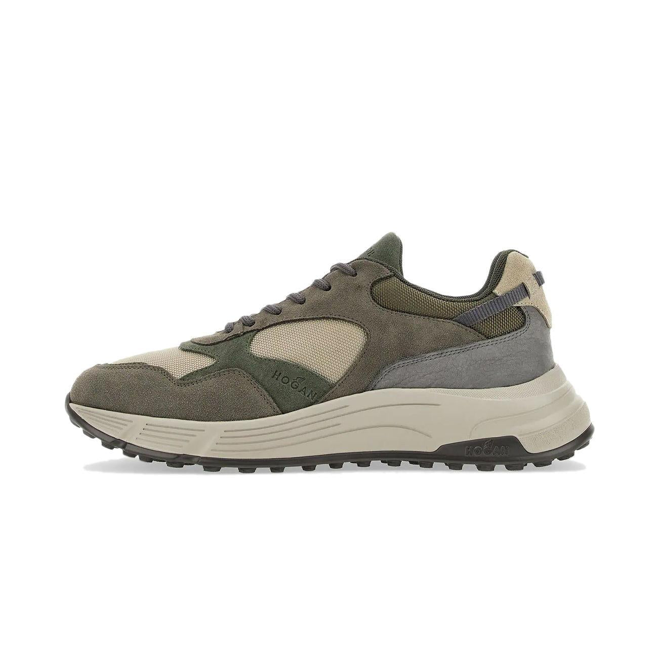 SCARPA U. HYPERLIGHT ALLACCIATO HOGAN HXM5630DM90MI1563Y VERDE/BEIGE/GRIGIO HOGAN 