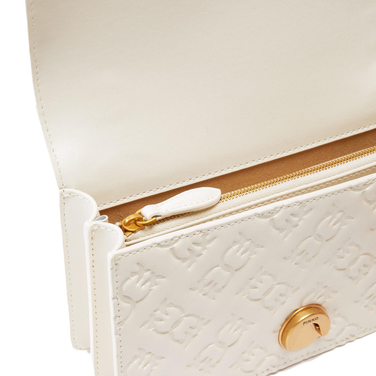 Tracolla Love One Mini Donna Bianco Seta Antique Gold 100074/A1YB Z14Q BIANCO SETA/ANTIQUE GOLD PINKO BAGS 