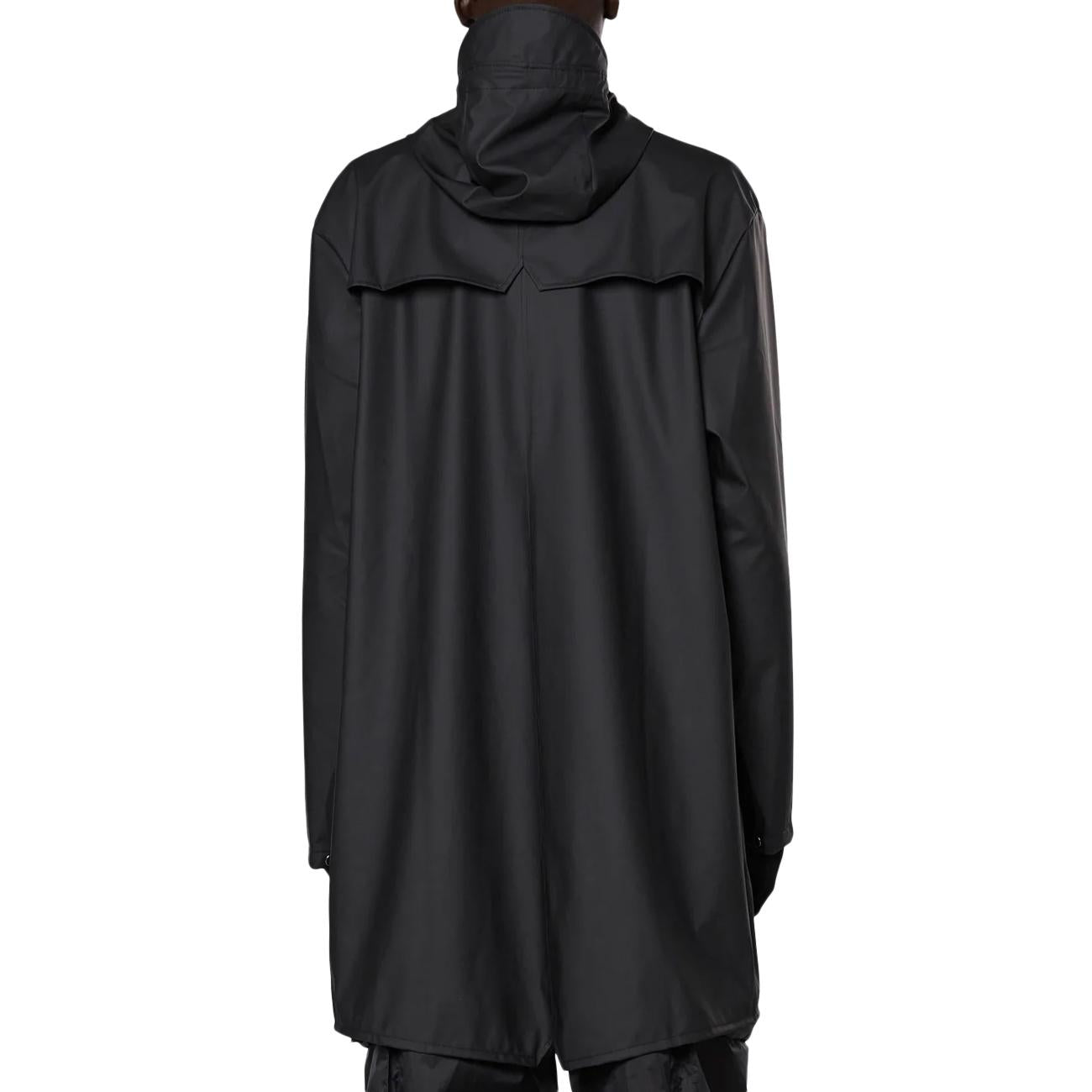 RAINS Impermeabile Long Jacket Con Cappuccio Unisex Nero RA12020 BLACK 