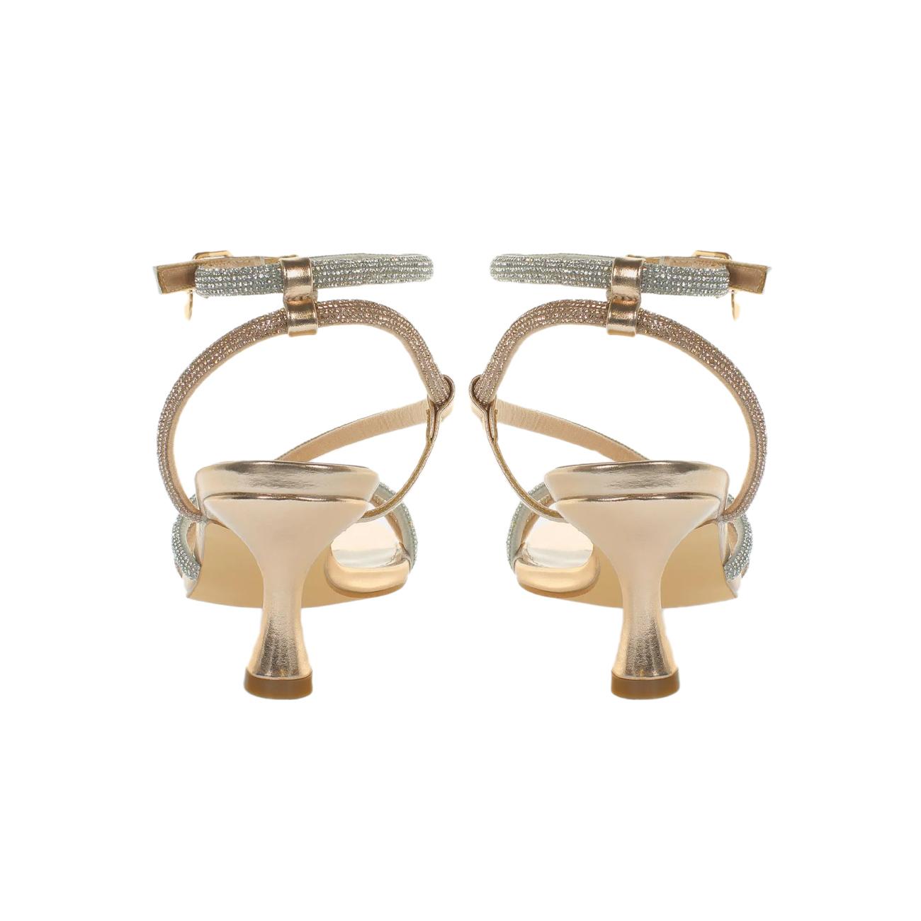 Sandali Con Strass Bicolor Donna Rosa Oro Argento 7537BIS ROSA ORO/ARGENTO KHARISMA 
