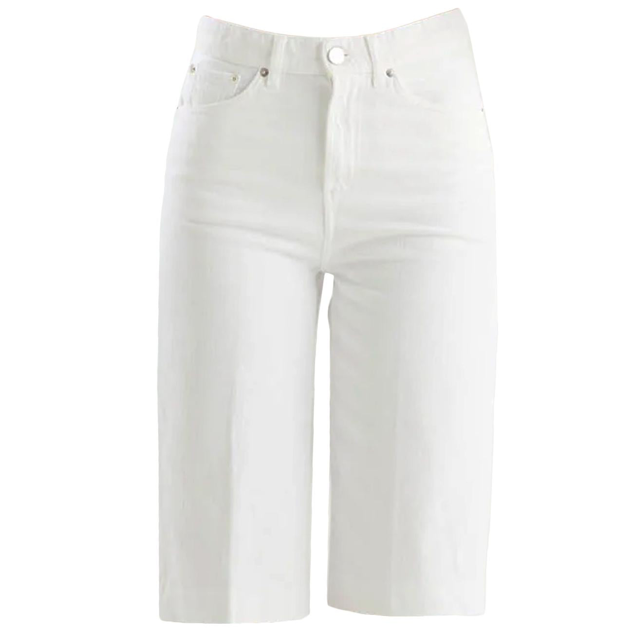 DONDUP Pantaloni Al Ginocchio Delfine DP859 BF0018 PTD 000 BIANCO 