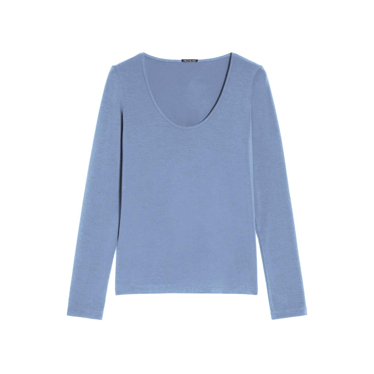 T-Shirt Veduta In Jersey Donna Azzurro VEDUTA G9740223P 2 AZZURRO PENNYBLACK 