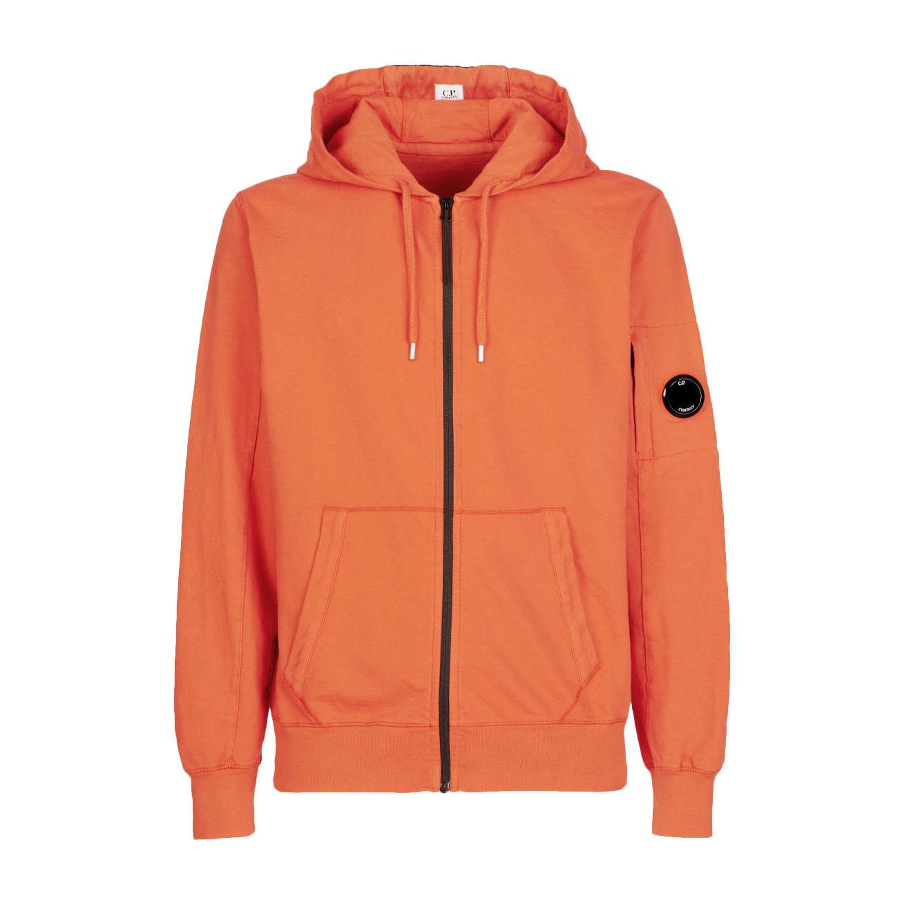 FELPA U. LIGHT FLEECE ZIPPED HOODIE LEGG. C/CAPP. CP 14CMSS034A002246G 439/HARVEST PUMPKIN/ARANCIO C.P. COMPANY 