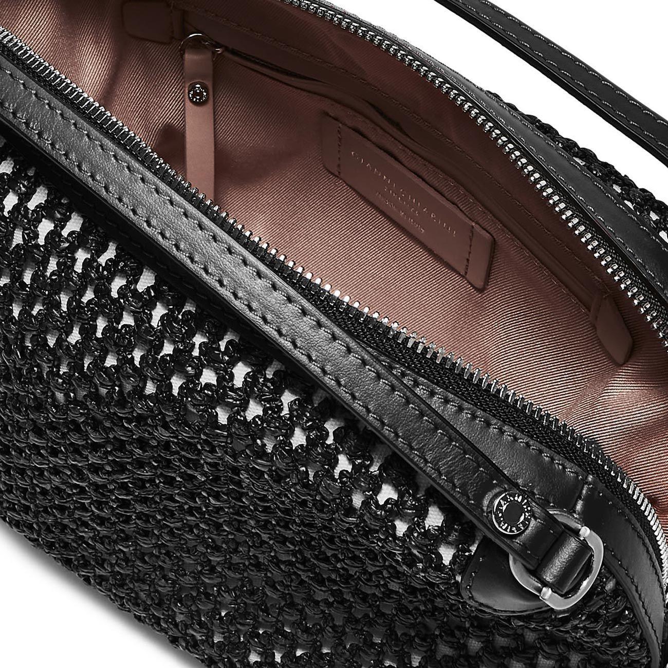 BORSA ALIFA PELLE E TESSUTO GIANNI CHIARINI BS8958/23PE RAFNET 001 NERO GIANNI CHIARINI 