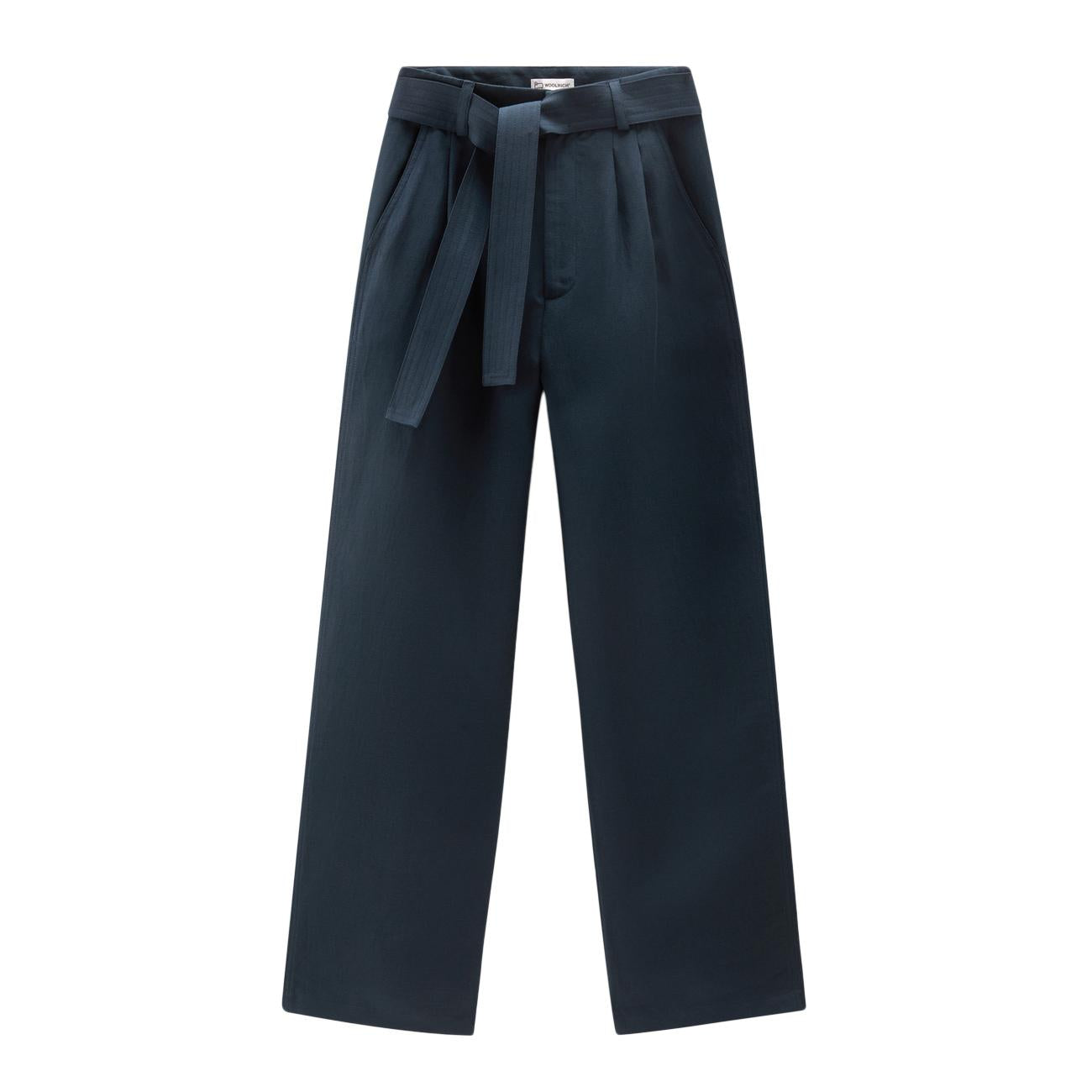 Pantalone In Popeline Di Puro Cotone Donna Melton Blue CFWWTR0174FRUT3027 3989 MELTON BLUE WOOLRICH 