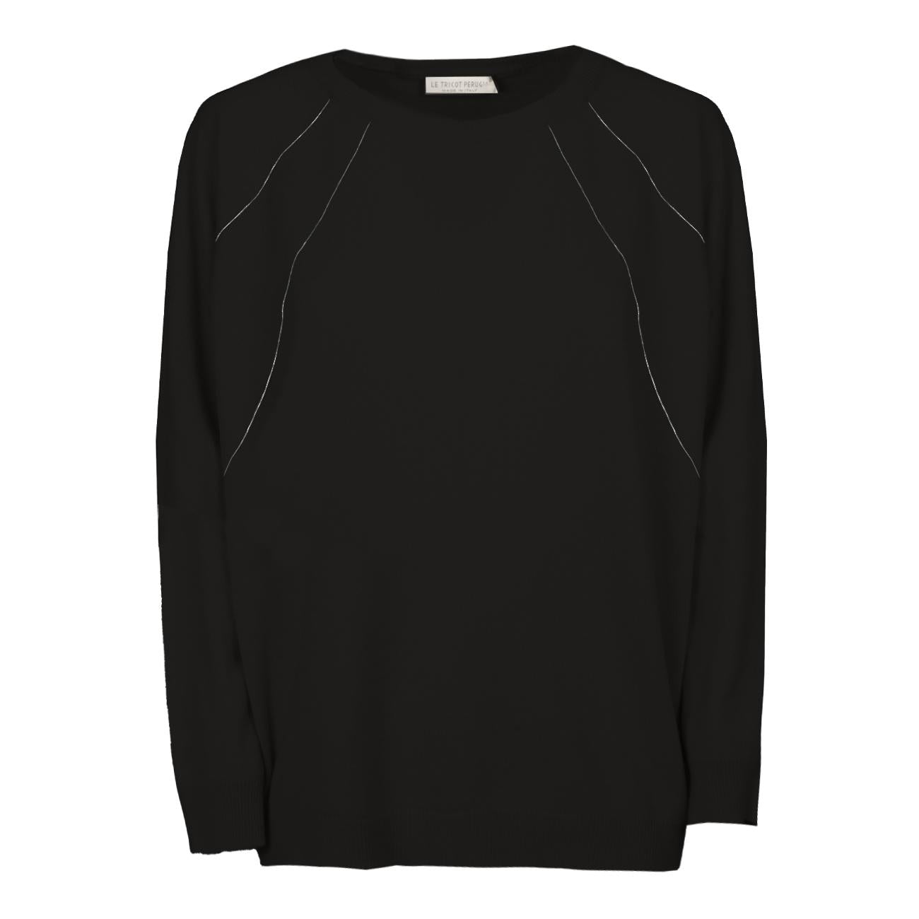 Pullover In Lana E Cashmere Donna Nero 46463 999 BLACK LE TRICOT PERUGIA 