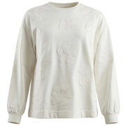 Felpa Girocollo Con Inserti Floreali G891Z000556N 011 OFF WHITE ELENA MIRO' 