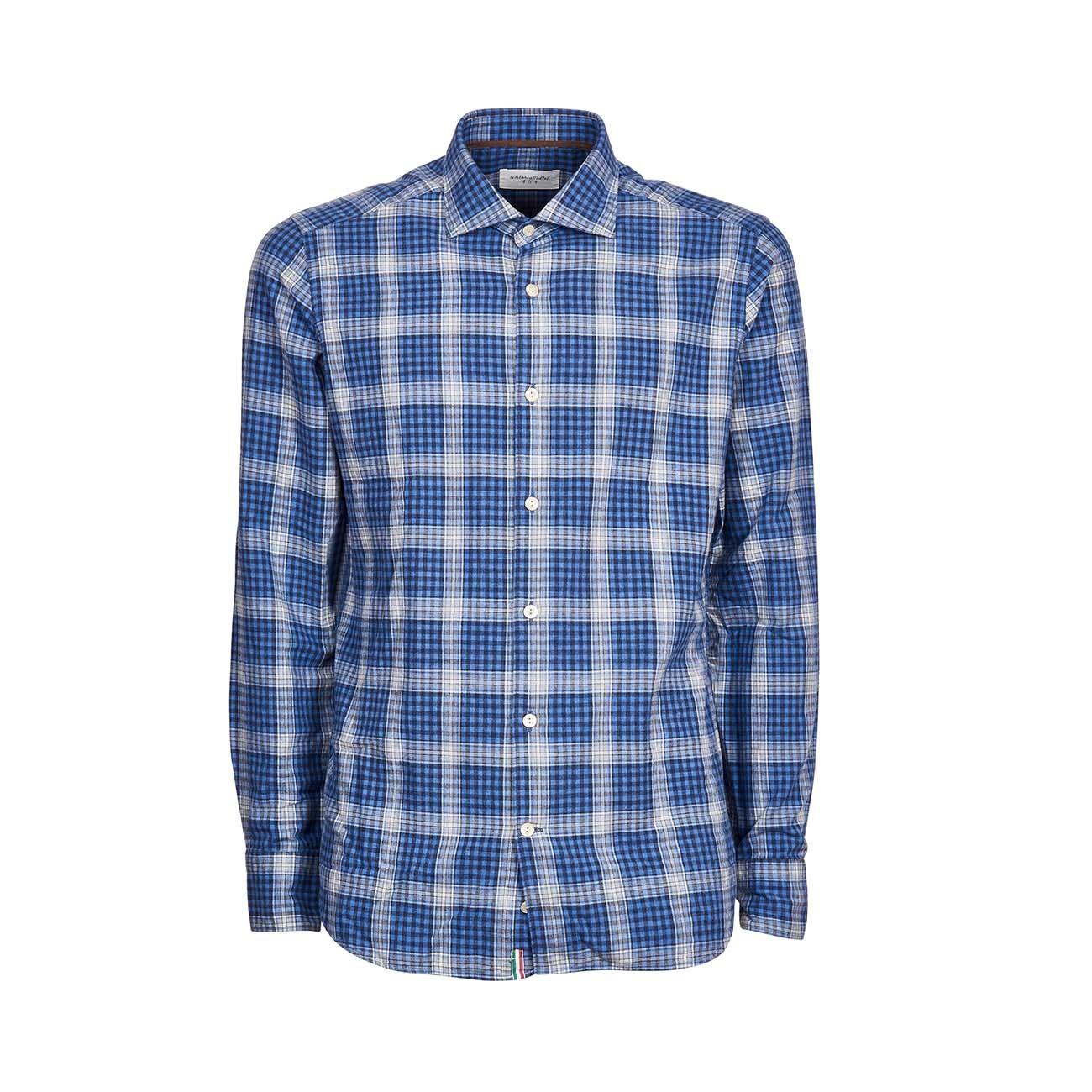 Camicia Maniche Lunghe Scozzese In Flanella Uomo Nero Azzurro Bianco TIN/1RKUNJW QD1NERO/AZZURRO/BIANCO TINTORIA MATTEI 954 