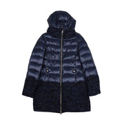 CAPPOTTO BIMBA PIUMA CAPP. STACC.FDO+POLSI BOUCLE`+LAME` HERNO PI0032G12017 9245 BLU HERNO 