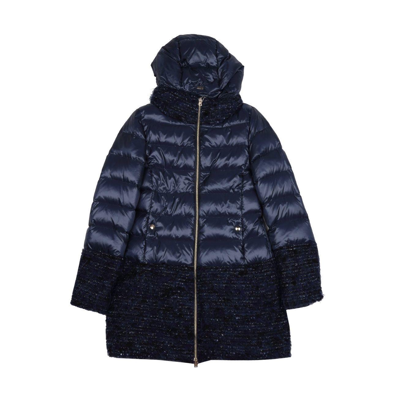 CAPPOTTO BIMBA PIUMA CAPP. STACC.FDO+POLSI BOUCLE`+LAME` HERNO PI0032G12017 9245 BLU HERNO 