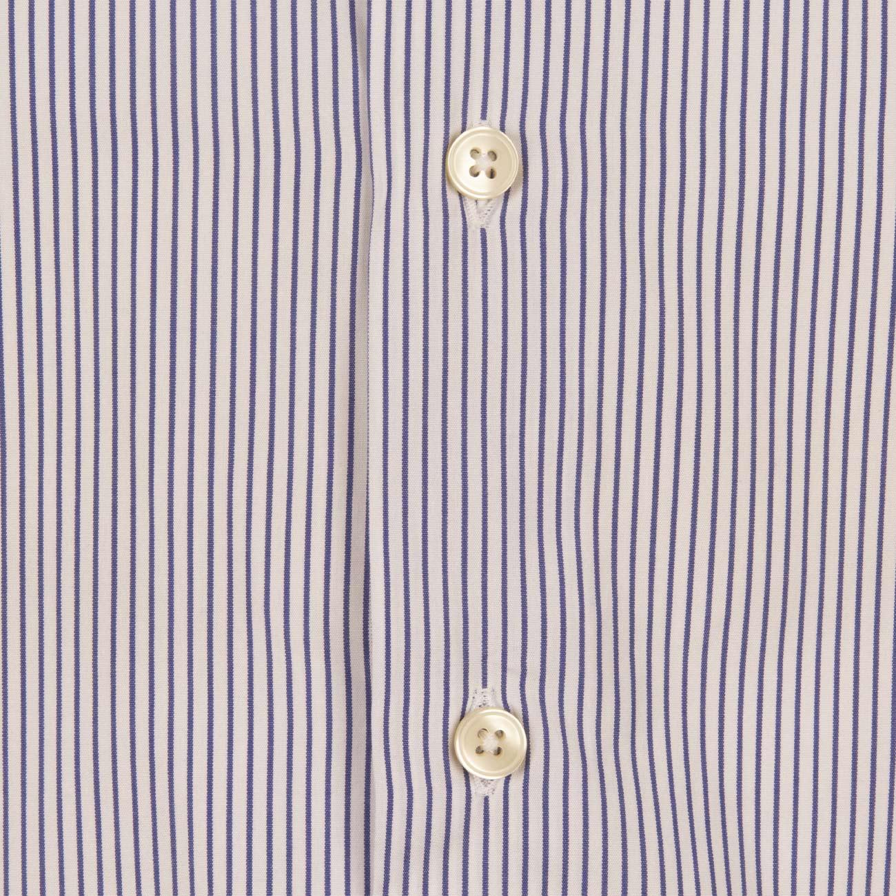 Camicia Rigata Collo Francese Uomo Bianco Blu UBEFIR RC4/B.CO/BLU GUGLIELMINOTTI 