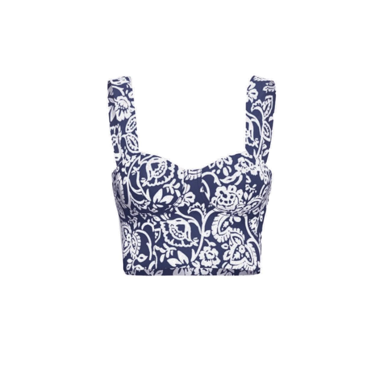 Top Moscato Donna Fondo Blu Fiore MOSCATO 2415161072200 001 FONDO BLU FIORE EMME MARELLA 