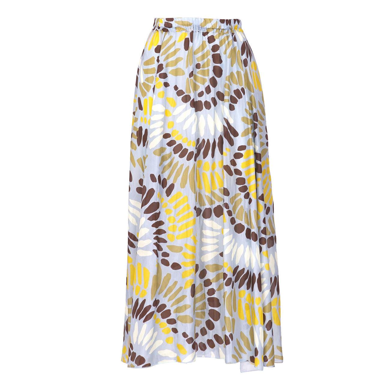 Gonna Lunga Fantasia Petali Donna Polinesia J3715029/37 POLINESIA 1798/AZZ GIALLO/MORO JUCCA 