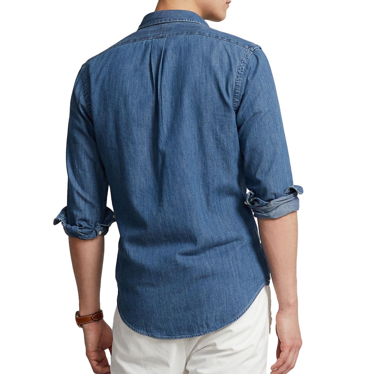 Camicia Oxford Slim Fit Uomo Denim 710548539 001 DENIM POLO RALPH LAUREN 