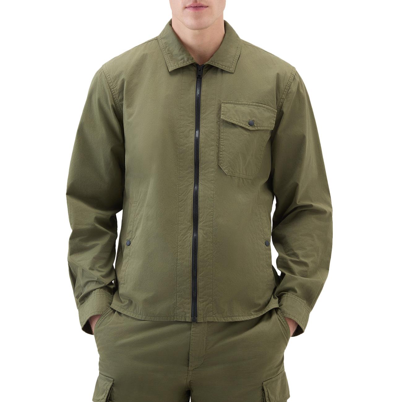 Overshirt Garbadine Uomo Lake Olive CFWOOS0113MRUT3665 6178 LAKE OLIVE WOOLRICH 