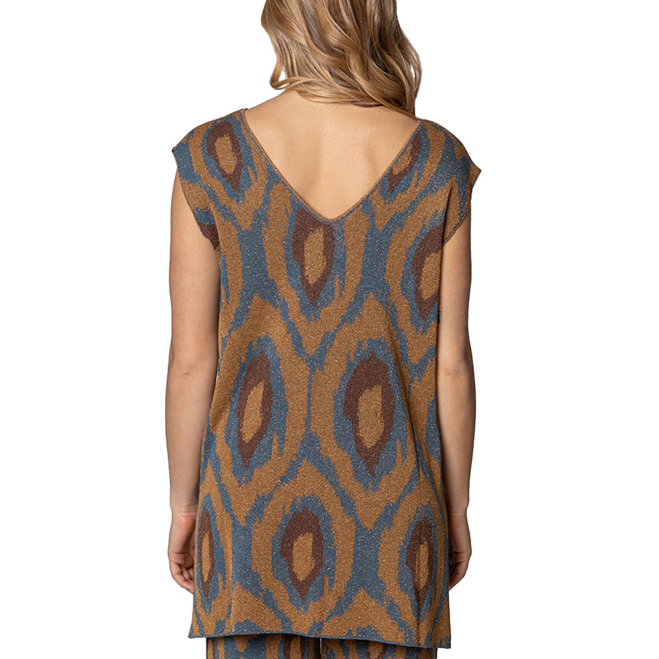 Maglia Jacquard Peacock Eyes MGKD13062 BLU AKEP 