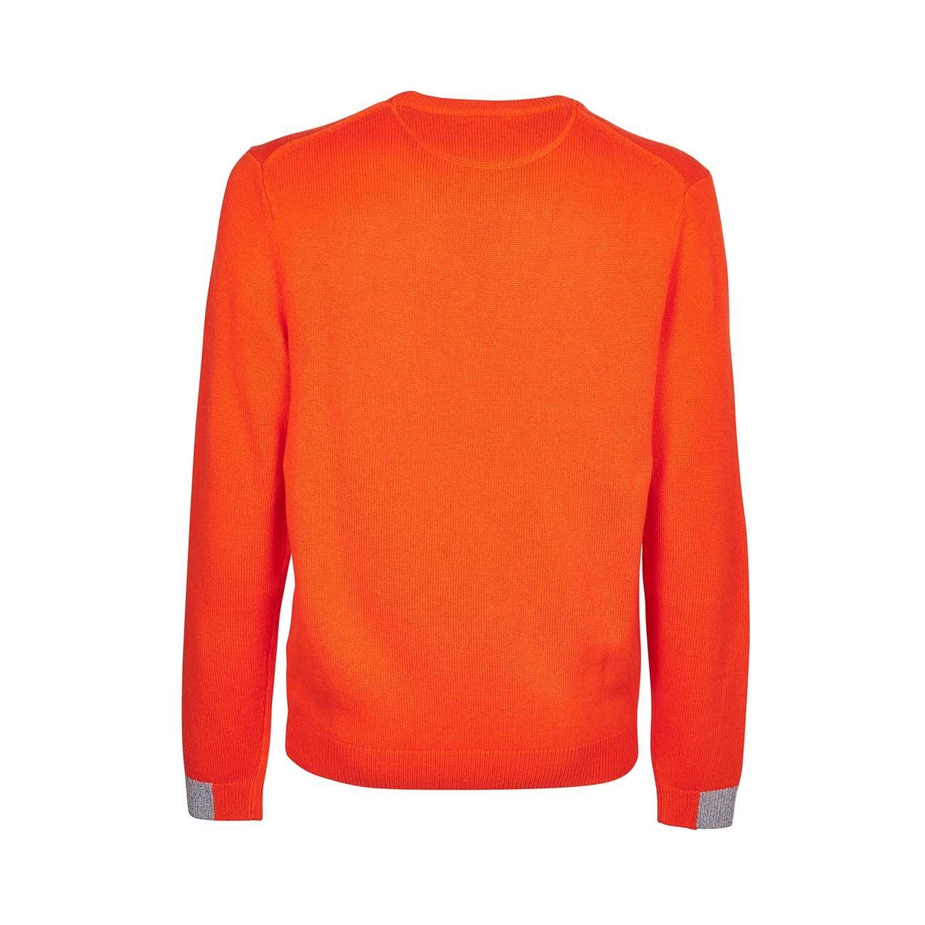 Pullover Round Solid Color Rib Uomo Arancione K41134 03ARANCIONE SUN68 