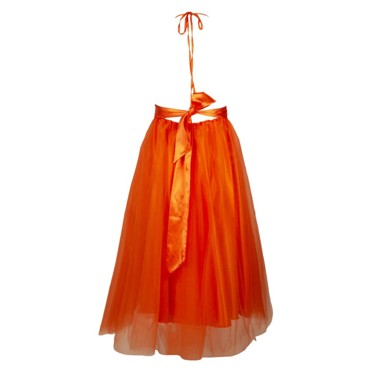 ABITO D. LUNGO S/M C/TRIANG. POLIEST/TULLE C/FUSCIACCA C/STRASS C/SHORT TWENTYFOURHAITCH 24H/A034 ARANCIO TWENTYFOURHAITCH 