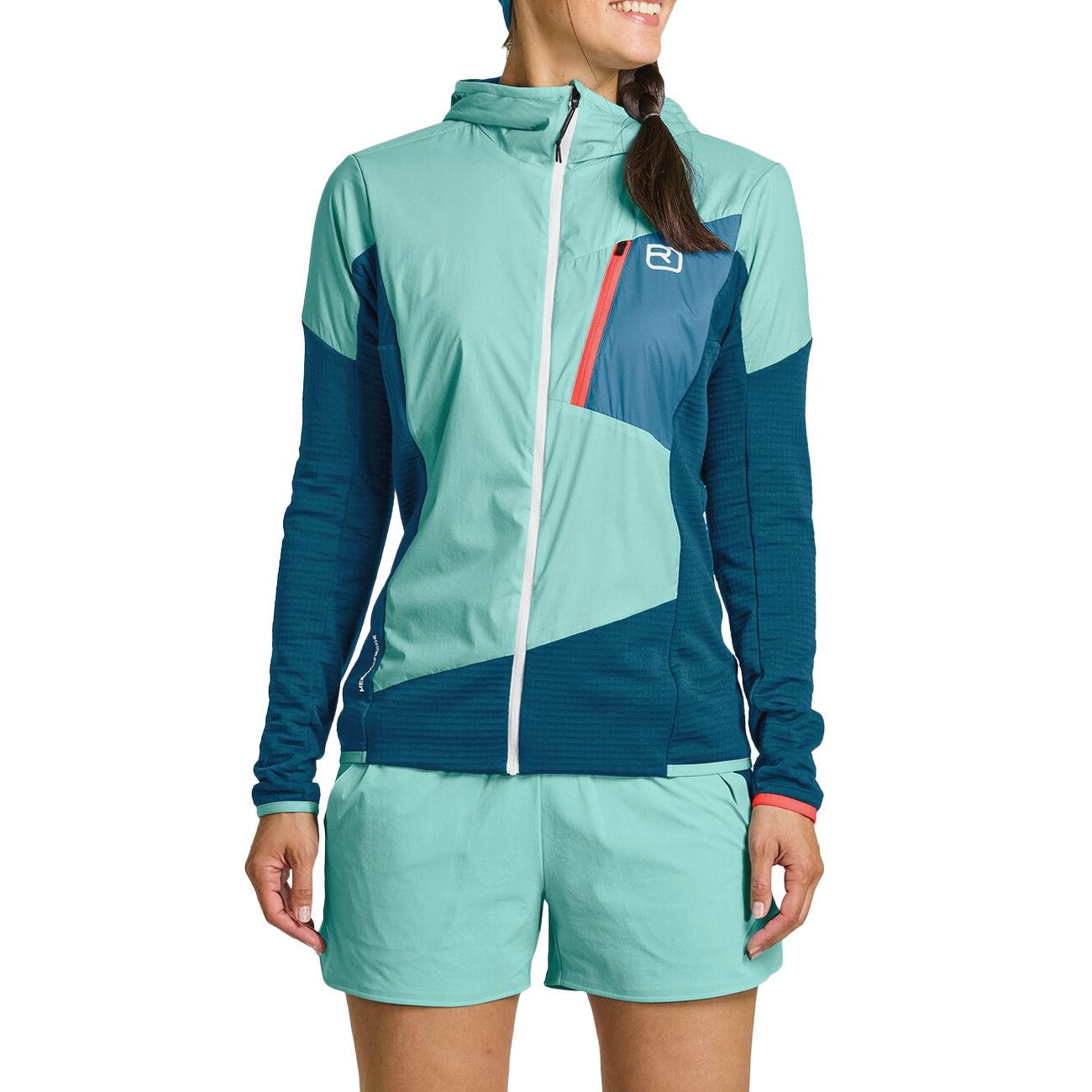 GIACCA D. LADIZ HYBRID JACKET ISOL. MERINO FUNZ. C/INSERTI ANTIVENTO ORTOVOX 86959 PETROL BLUE ORTOVOX 