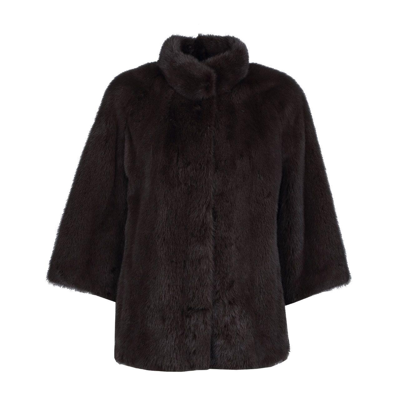 Giacca In Visone Con Cintura Donna Argilla Y356762VCMLX 426 ARGILLA YVES SALOMON 