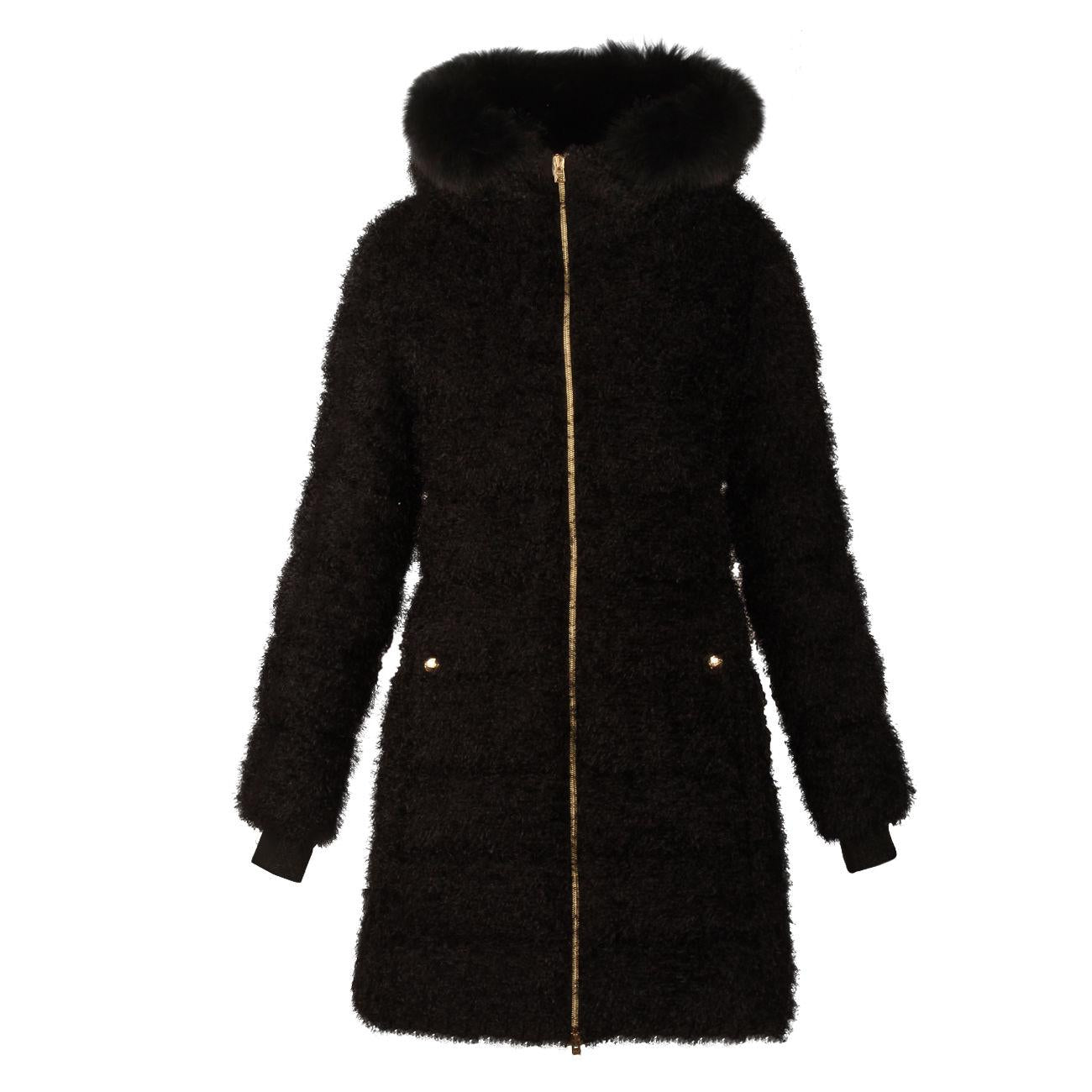 CAPPOTTO PIUMA C/FRANGETTE + CAPP. C/BORDO VOLPE HERNO PI0070G12260 9300 NERO HERNO 