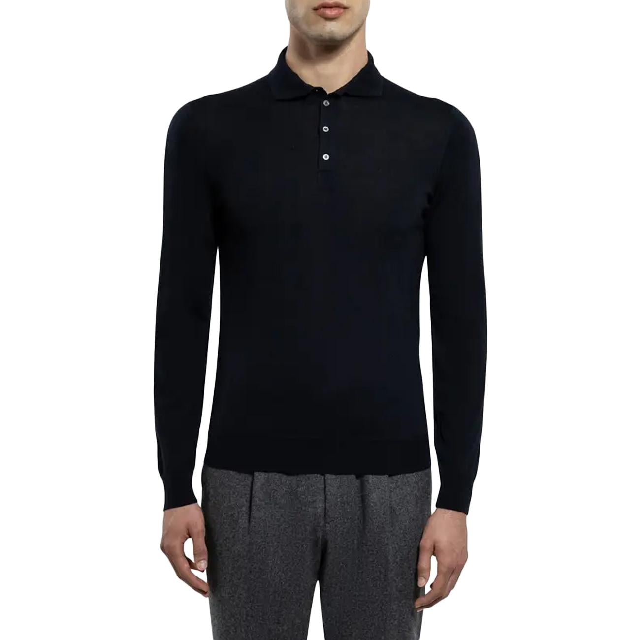 Polo In Lana Merino D0D145 790 NAVY DRUMOHR 