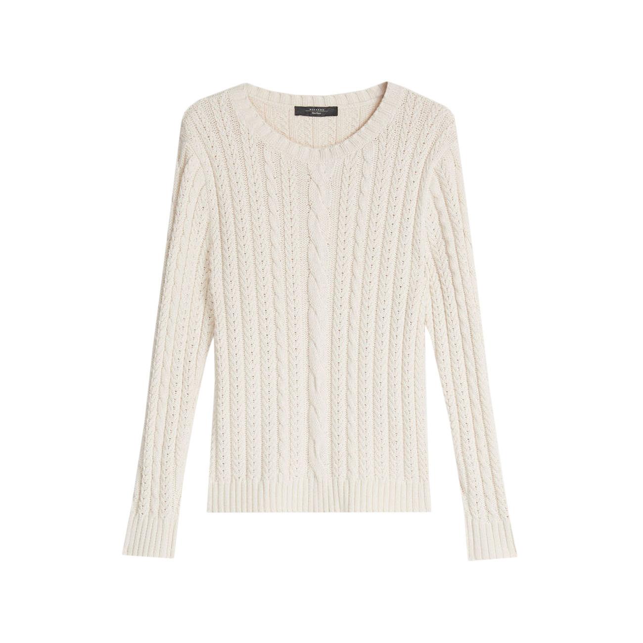 MAX MARA WEEKEND Pull Baschi In Filato Cordonetto Donna Avorio MM/53611927600 001AVORIO 
