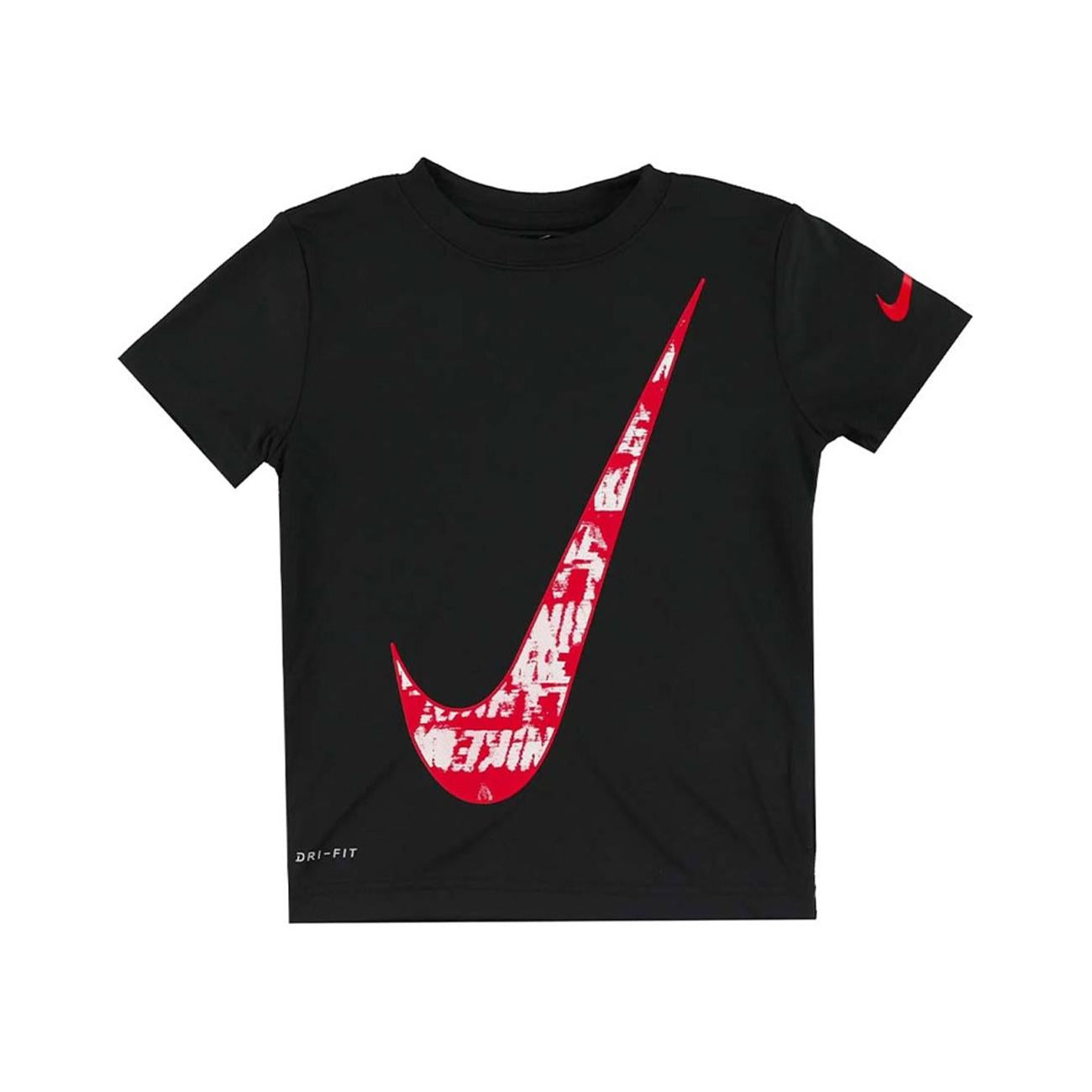 T-Shirt Texture Swoosh Bimbo Nero NK/86J143 023BLACK NIKE 