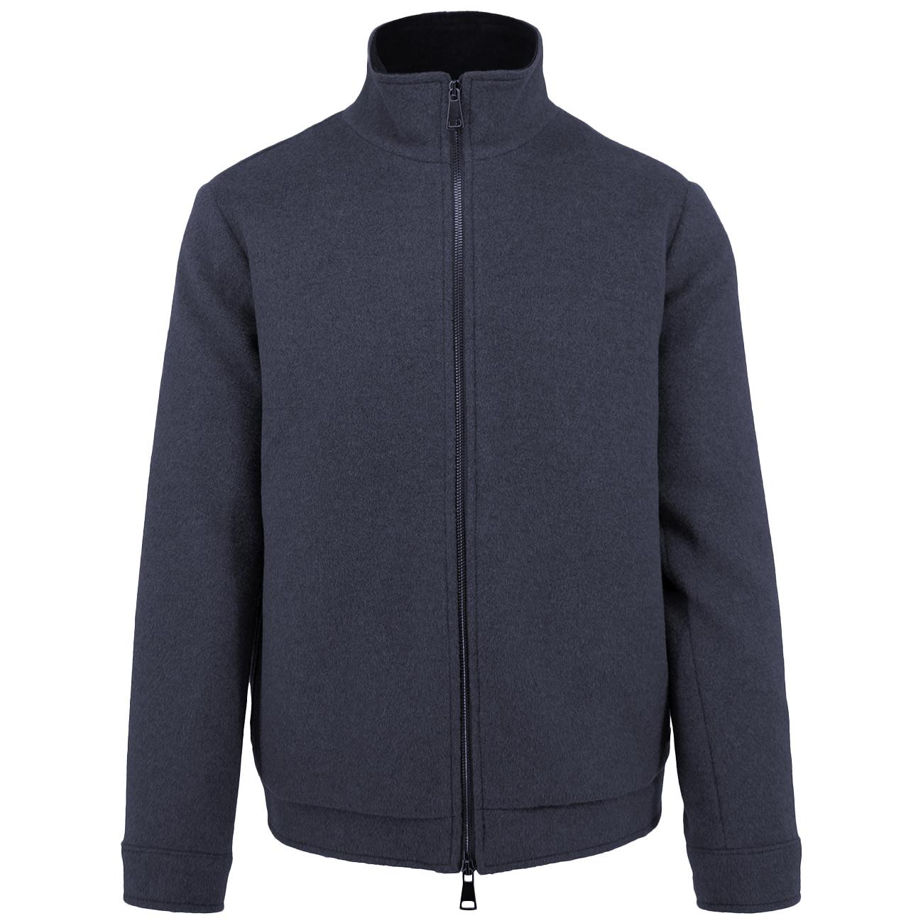 Bomber Di Lana Con Zip JKT012 NAVY HOMEWARD 