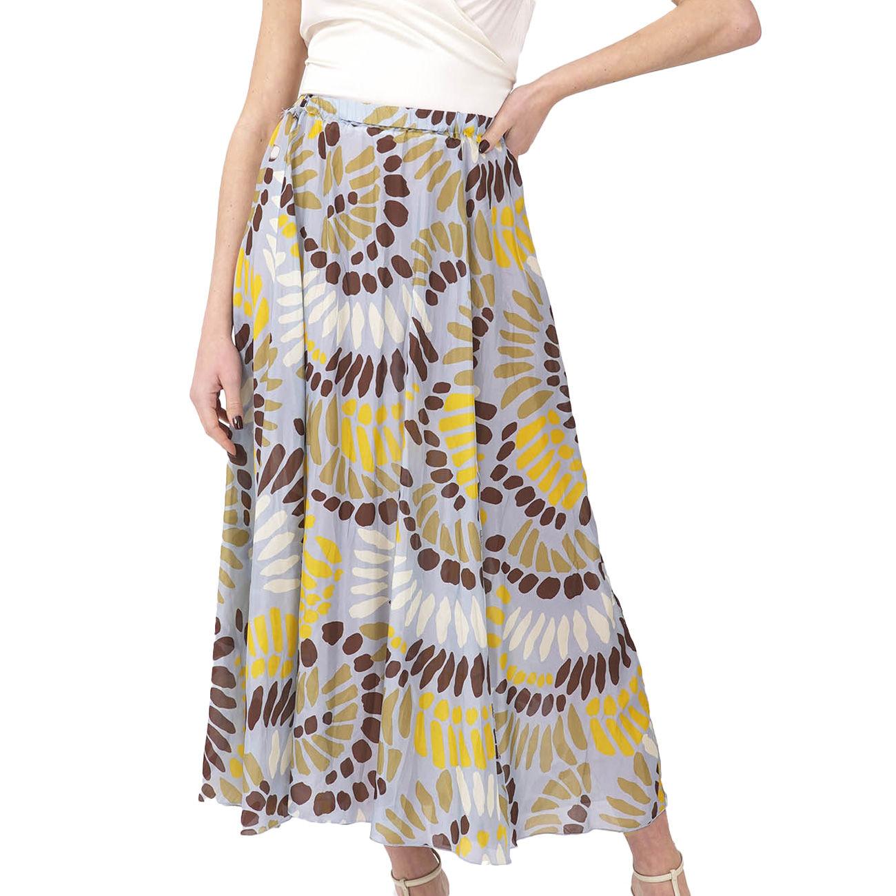 Gonna Lunga Fantasia Petali Donna Polinesia J3715029/37 POLINESIA 1798/AZZ GIALLO/MORO JUCCA 