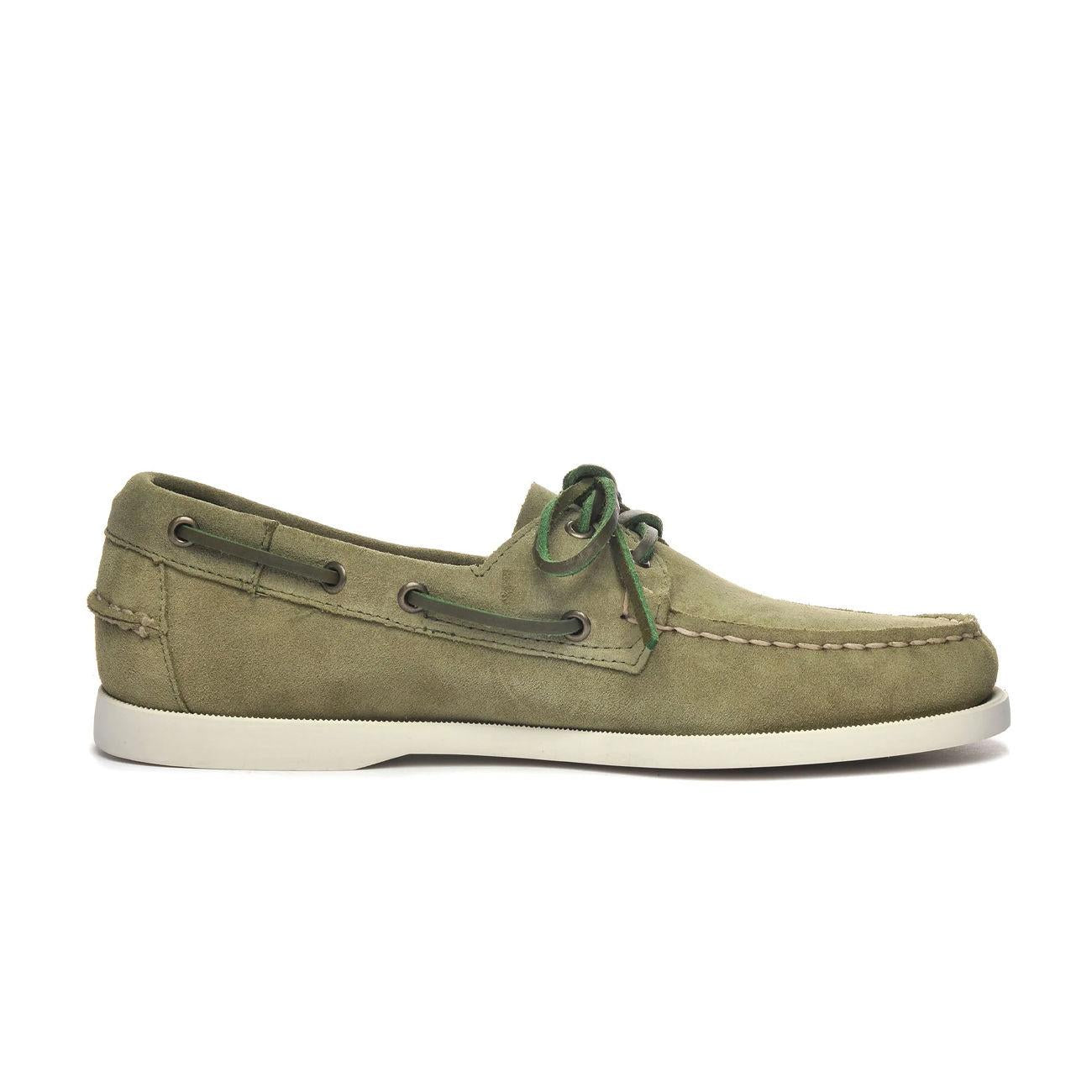 SCARPA STRINGATA BARCA DOCKSIDES SEBAGO 7111PTW 909/GREEN MILITARY SEBAGO 
