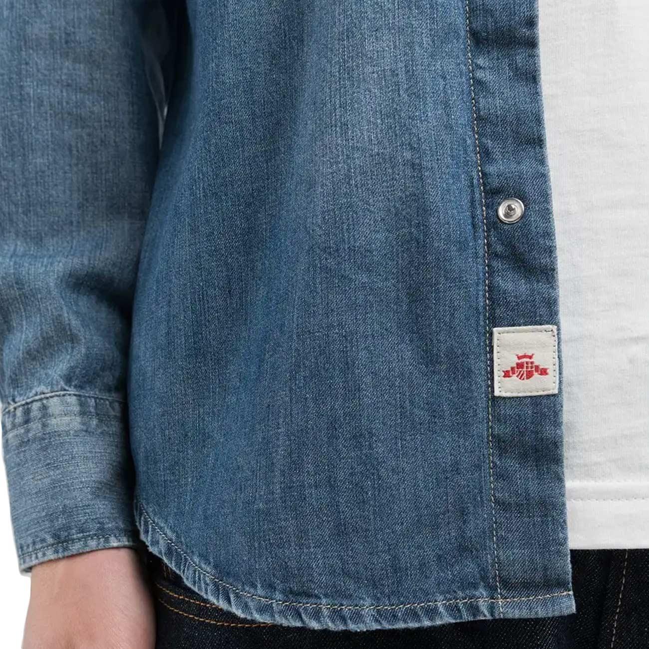 Camicia Regular Fit In Denim Blu Medio M4023C.000.26C80A 009 MEDIUM BLUE REPLAY 