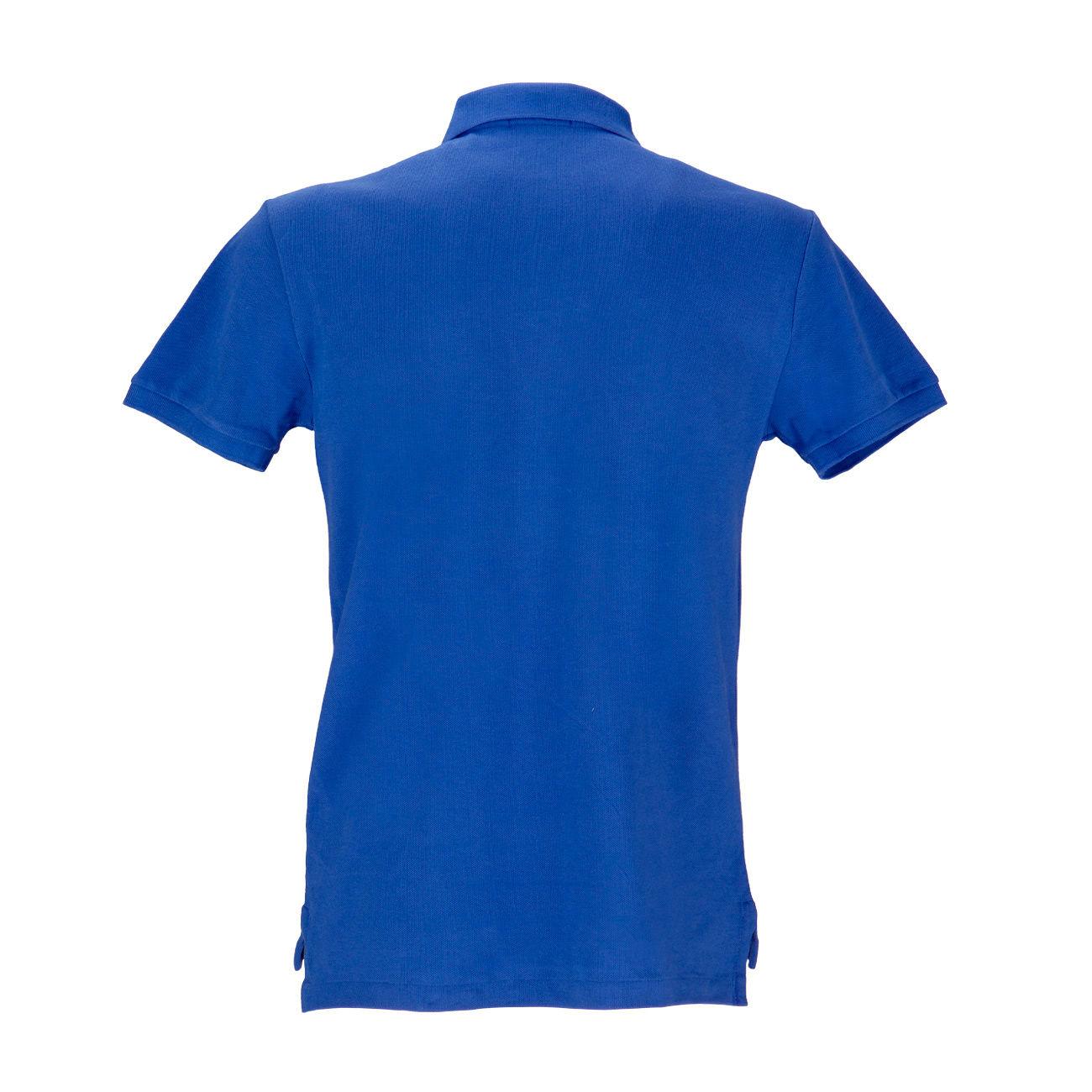 Polo Slim In Cotone Piquet Uomo Royal Arancio 710795080 014 NEW IRIS BLUE POLO RALPH LAUREN 