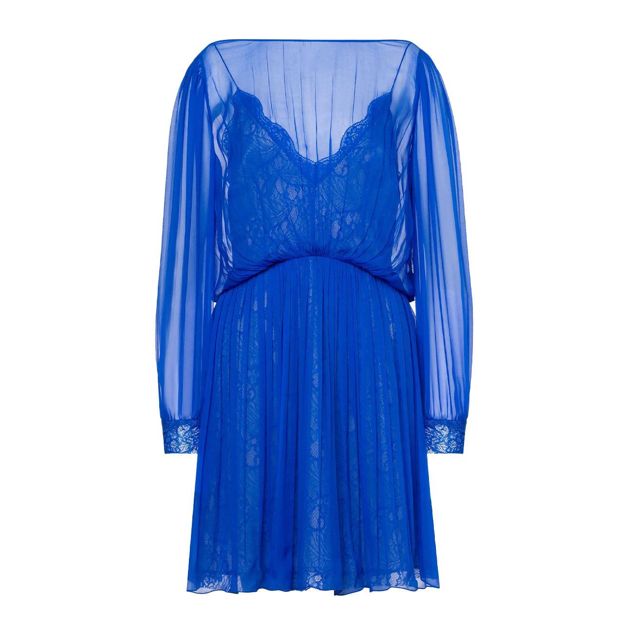 ABITO D. 100%SETA CHIFFON ALBERTA FERRETTI A042016140299 BLU ALBERTA FERRETTI 