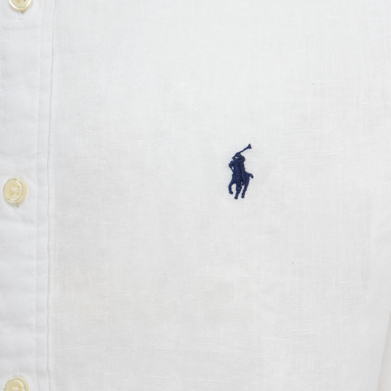Camicia Lino Slim Uomo Bianco 710829443 002 WHITE POLO RALPH LAUREN 