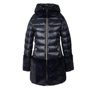 CAPPOTTO PIUMA C/CAPP.NYL+BORDO ECOPELLICCIA HERNO PI0074G12017 9200 BLU NAVY HERNO 
