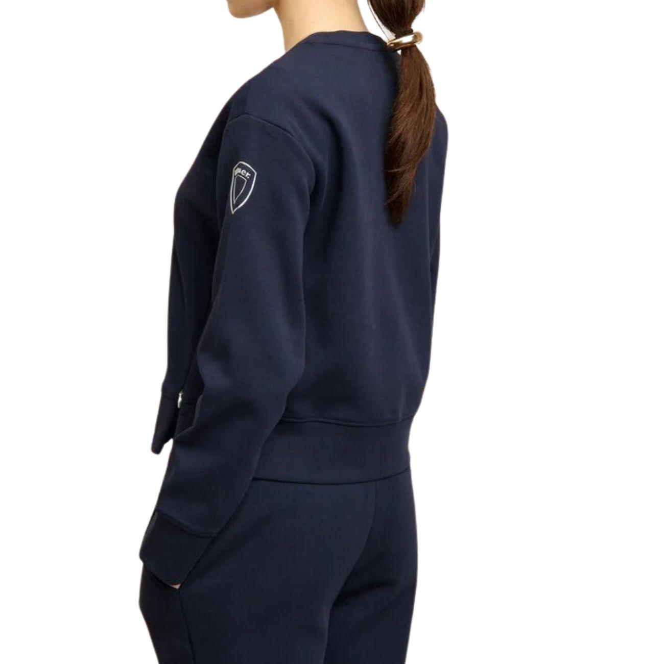 Felpa Girocollo Con Zip Donna Blu 25SBLDF03076-007092 888 BLU BLAUER 