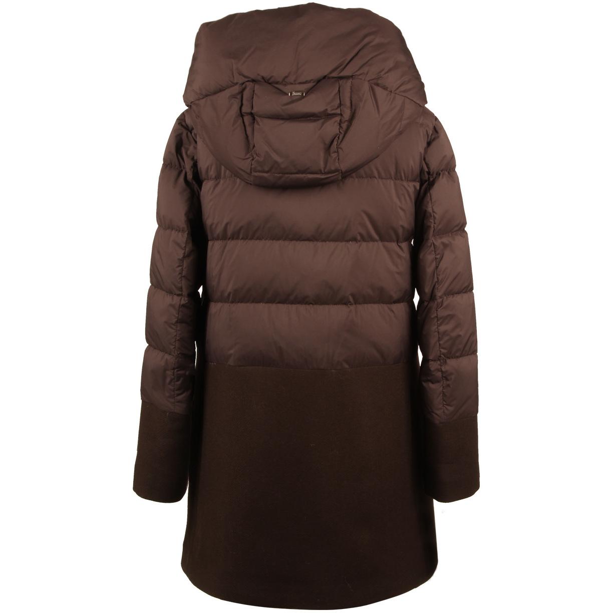 PIUMINO D. ASIMMETRICO C/CAPP. ECOWOOL HERNO PI001565D33344 8993 MARRONE SCURO HERNO 