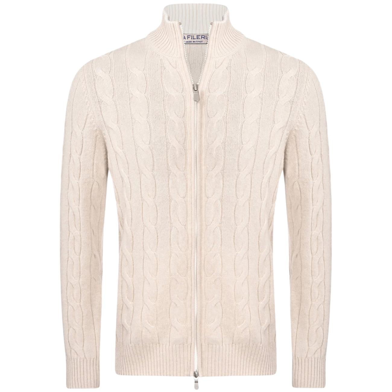 Maglia Full Zip 23161/19672 113 ECRU LA FILERIA 