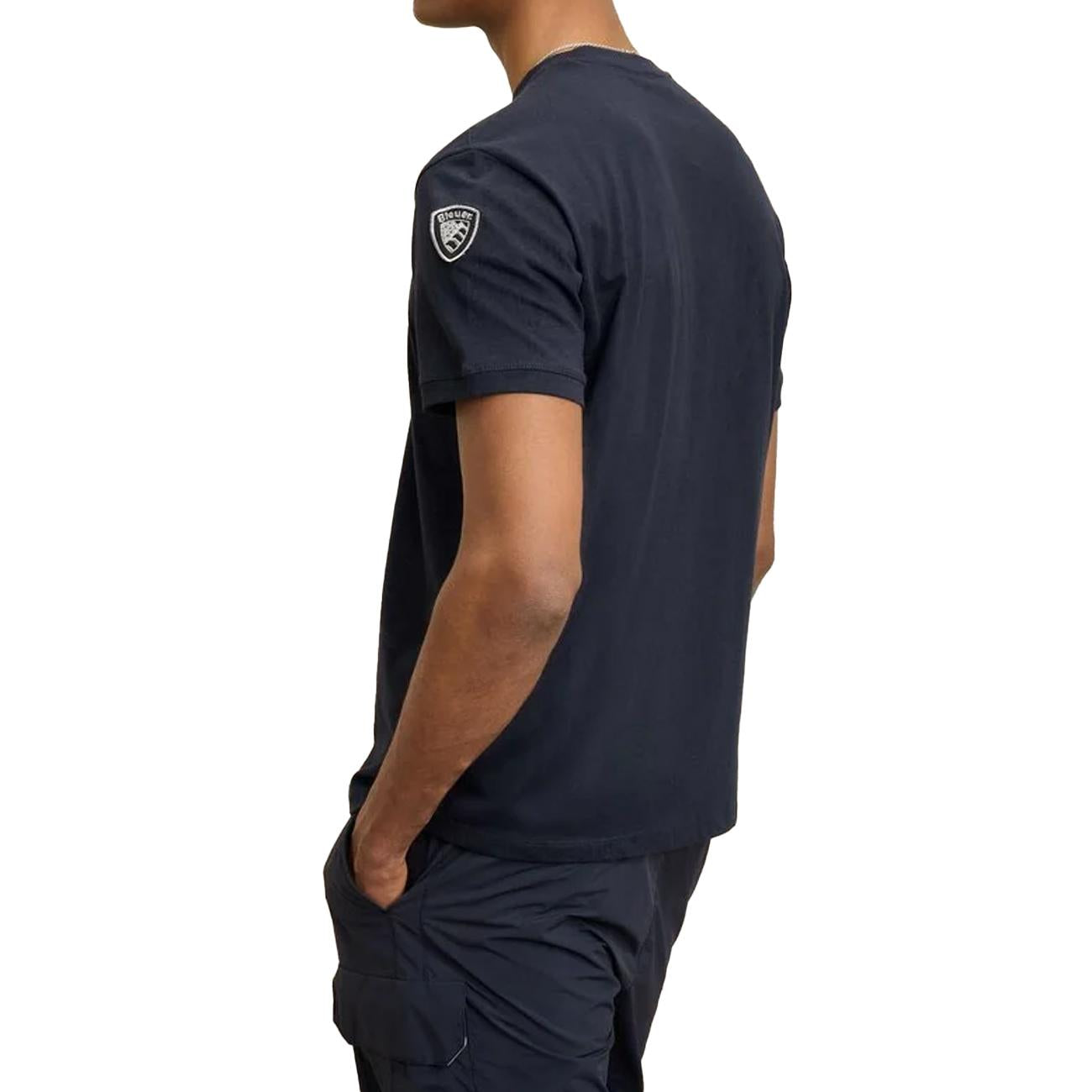 T-Shirt Girocollo Anthony 25SBLUH02275-007100 888 BLU BLAUER 