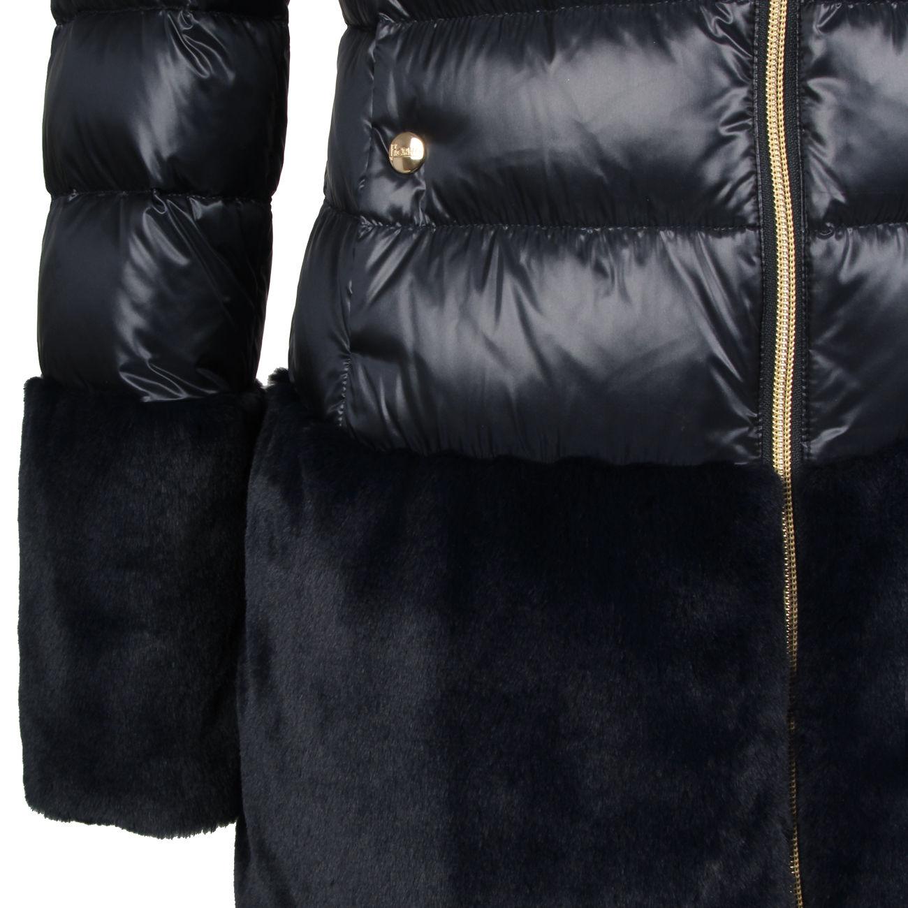 CAPPOTTO PIUMA C/CAPP.NYL+BORDO ECOPELLICCIA HERNO PI0074G12017 9200 BLU NAVY HERNO 