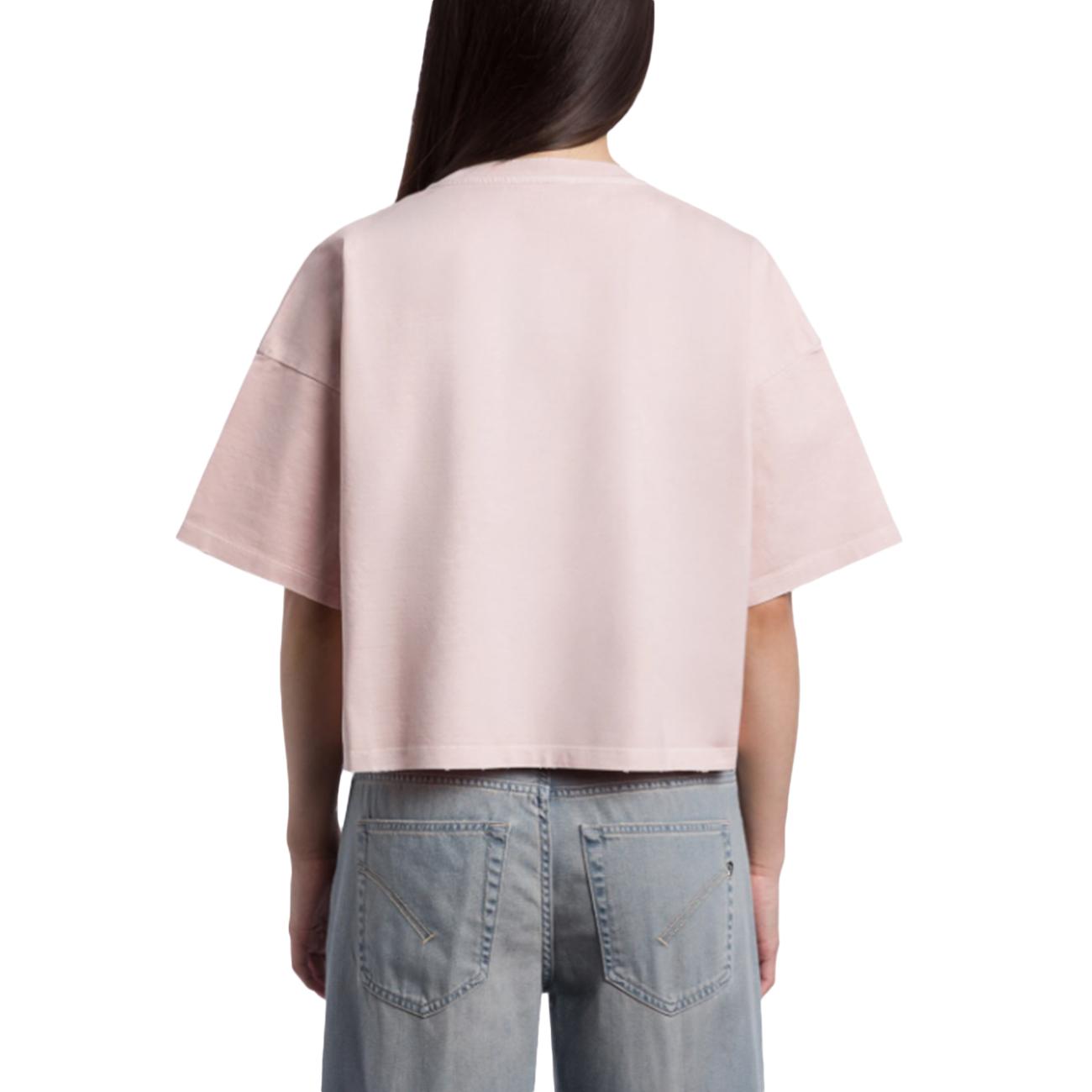 T-shirt Girocollo Cropped In Jersone Trattato DS077 JF0352R MD2 511 ROSINO DONDUP 