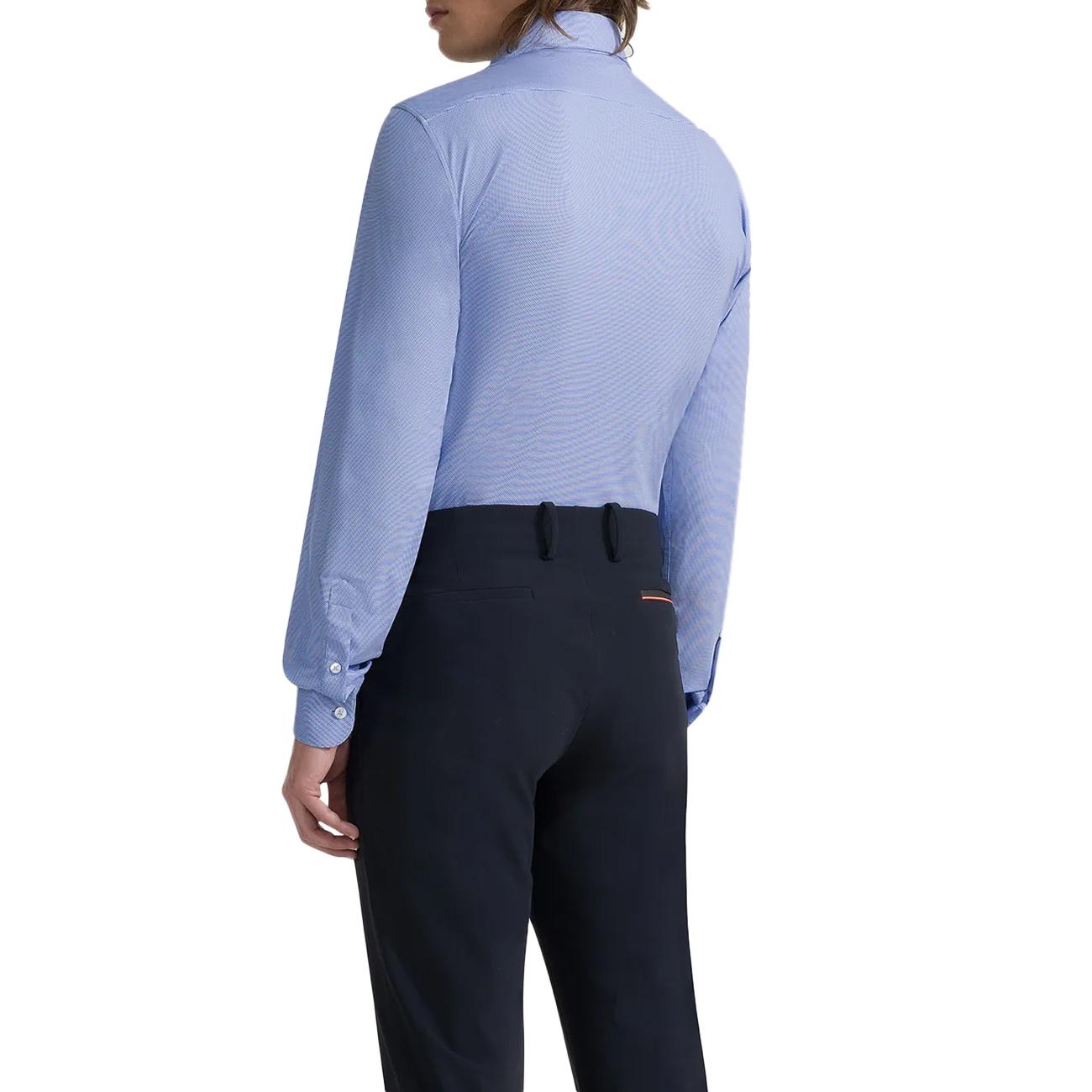Camicia Oxford Jacquard Uomo Celeste 24253 V60 RRD 