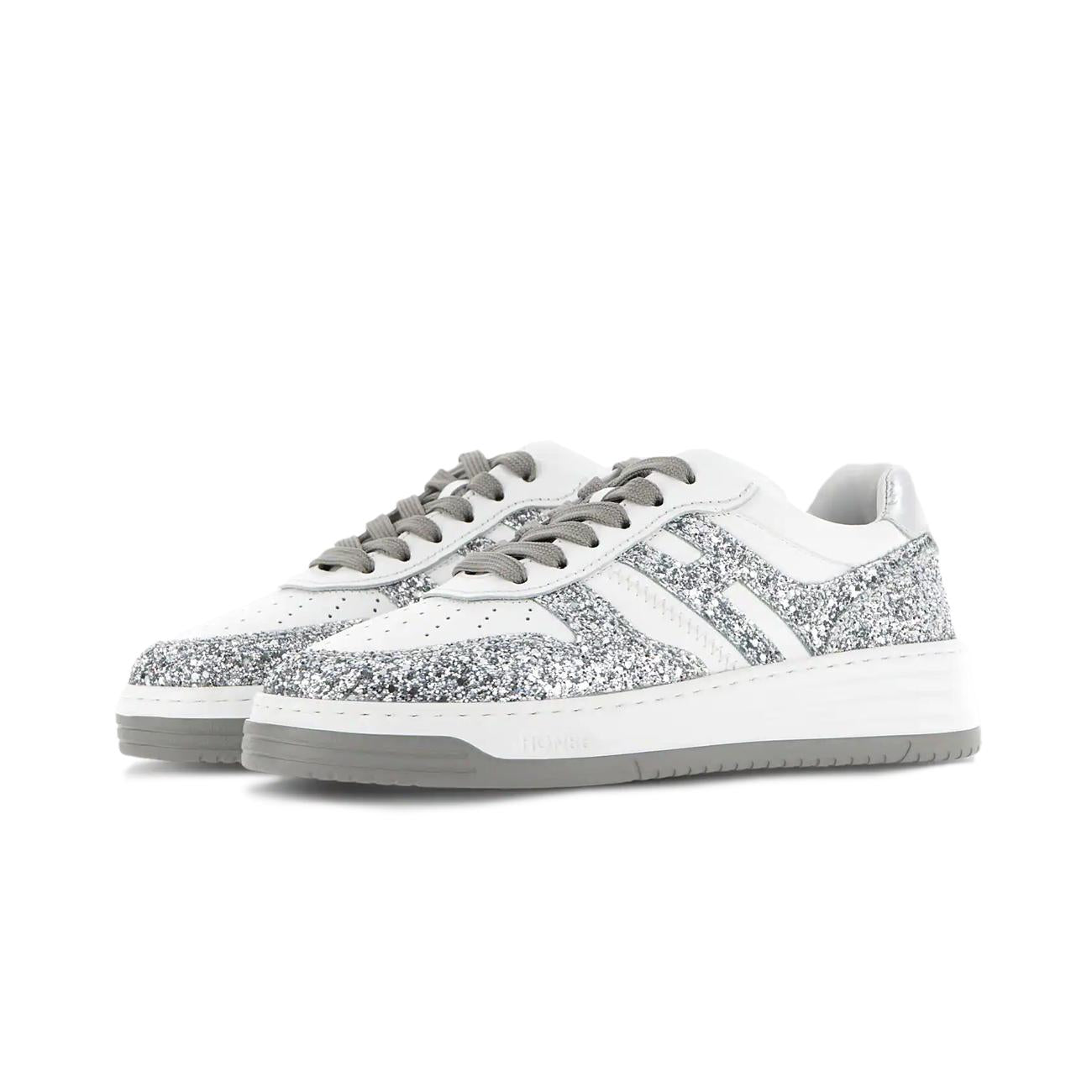 Sneakers H630 Glitter Donna Bianco Argento GYW6300EU50SE90351 BIANCO/ARGENTO HOGAN 