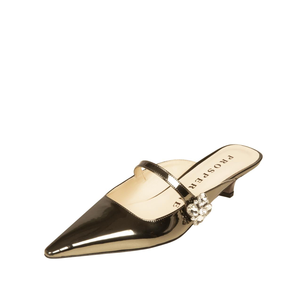 SABOT CHANEL TACCO 3.5 SPECCHIO PROSPERINE 2476/002 CANNA DI FUCILE+STRASS PROSPERINE 