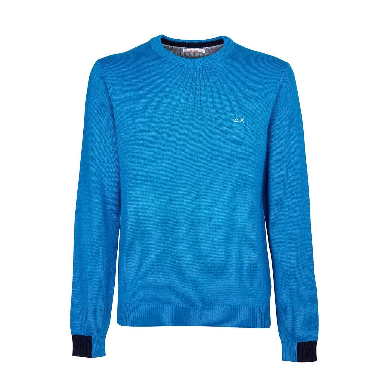 Pullover Round Solid Color Rib Uomo Royal K41134 58ROYAL SUN68 