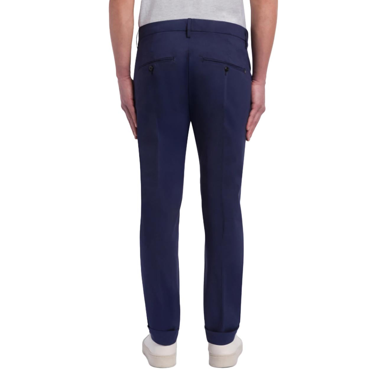 Pantaloni Gaubert Slim In Popeline Cotone E Nylon UP235_PS0020U_002 866 BLU APERTO DONDUP 