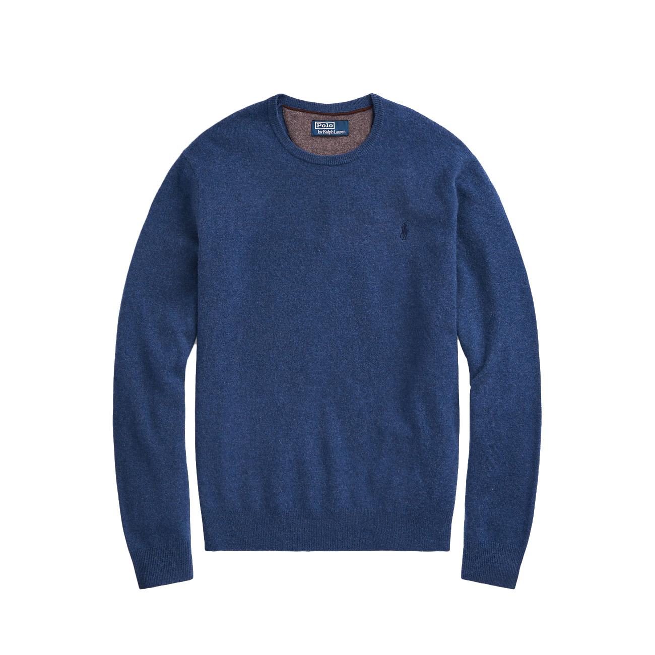 Pull Lambswool Uomo Rustic Navy Heather 710876714 015 RUSTIC NAVY HEATHER POLO RALPH LAUREN 