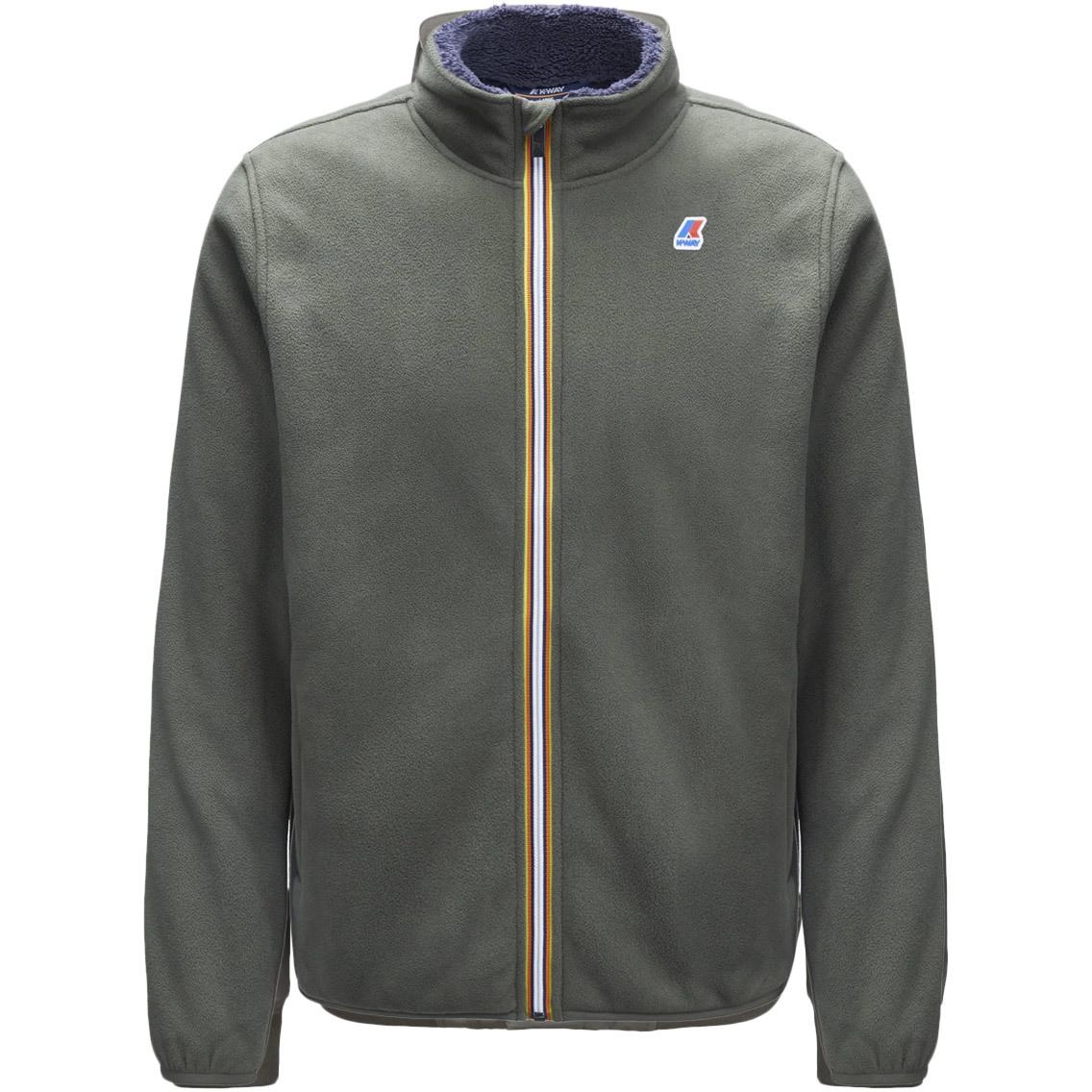 Felpa Pascal Polar Uomo Green Blackish K21181W AF0 GREEN BLACKISH/BLUE DEPHT K-WAY 